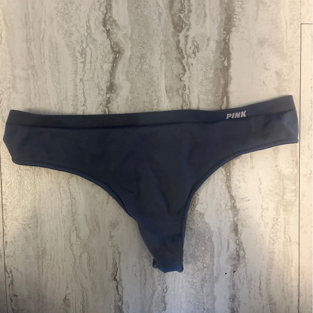 PINK Navy Blue Thong